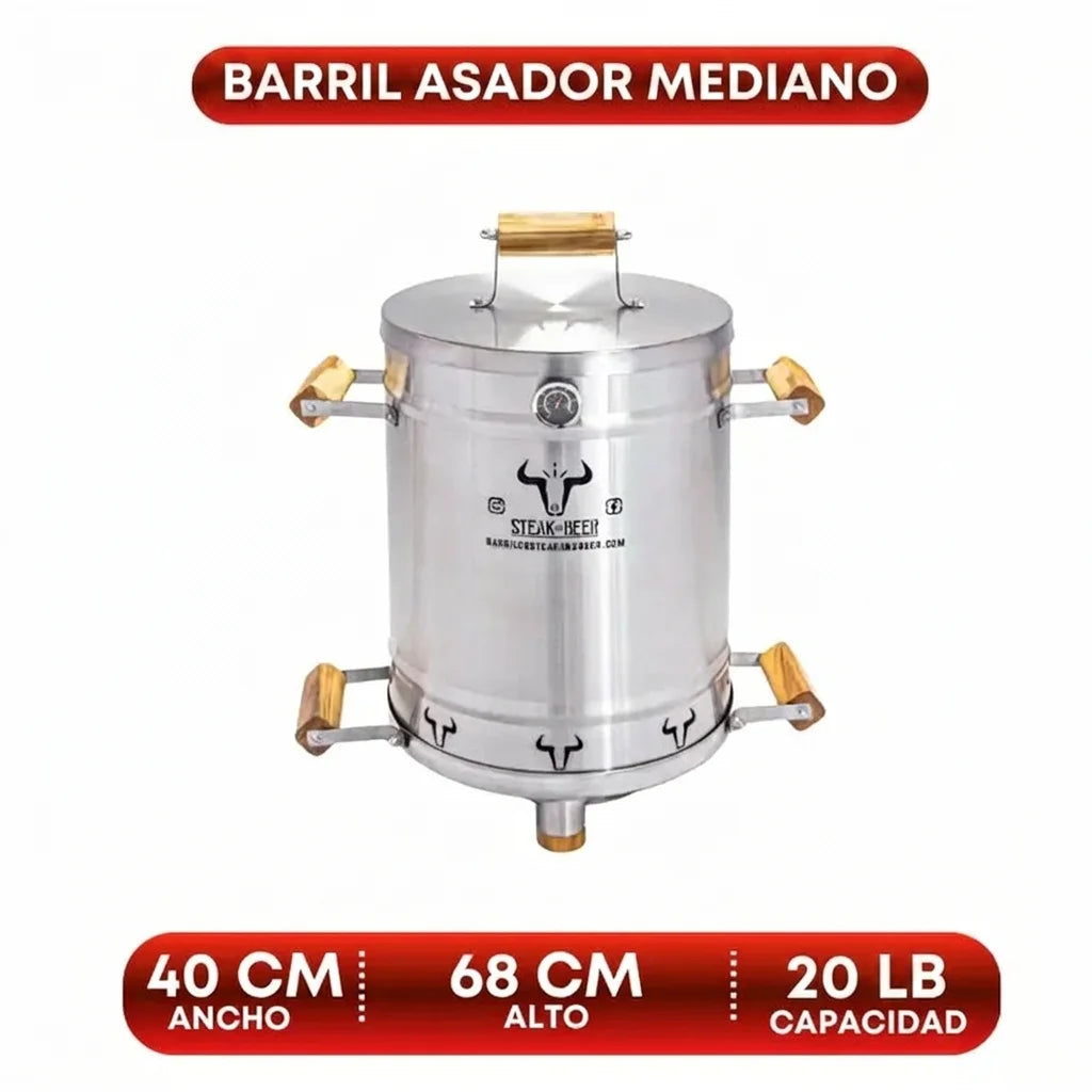 Barril Asador Mediano | Parrilladas Jugosas para Compartir