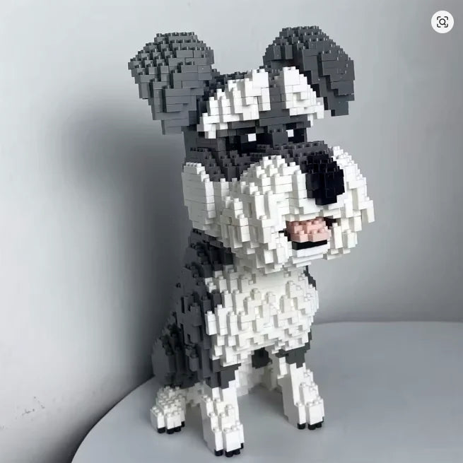 Perro de Bloques Armable 3D - Schnauzer