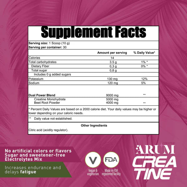 ARUM CREATININA 100% PURA CON REMOLACHA