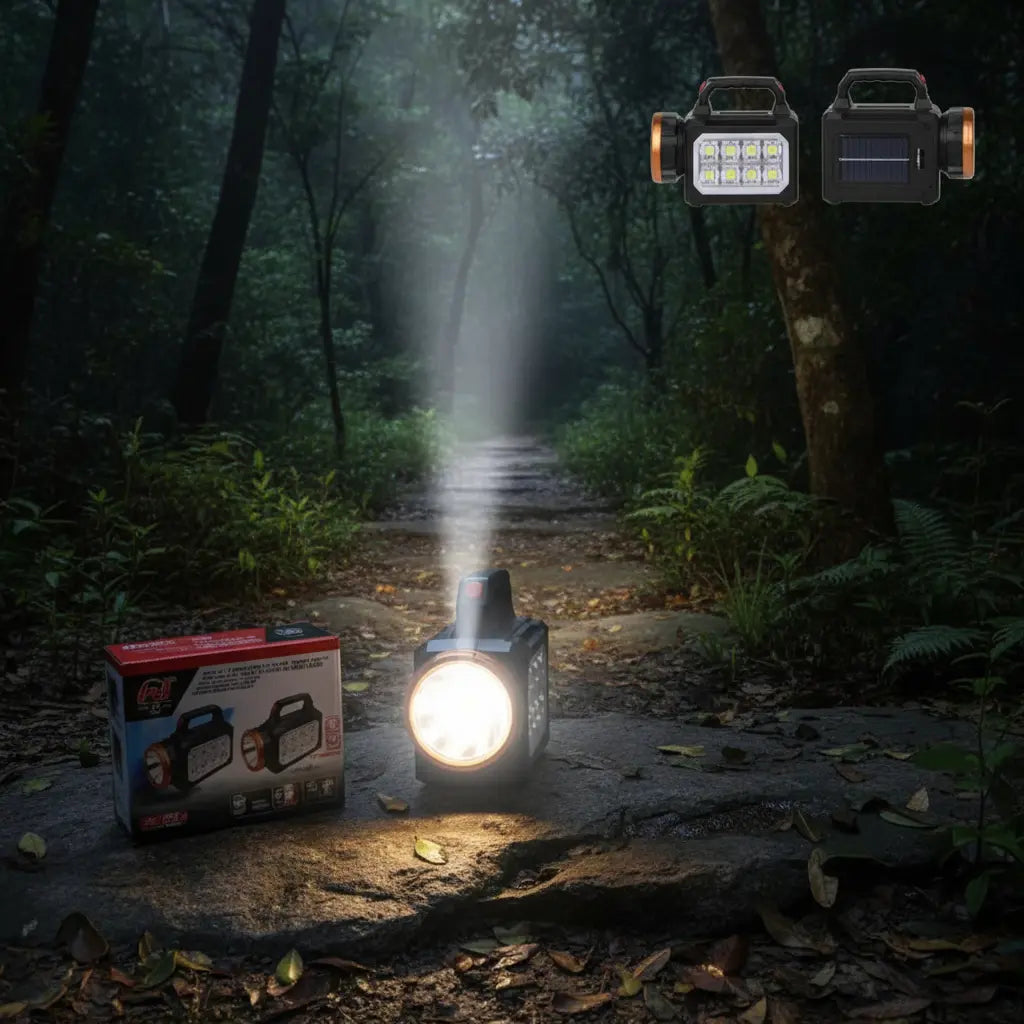 Linterna Solar Recargable LED | Potente Luz para Emergencias y Camping
