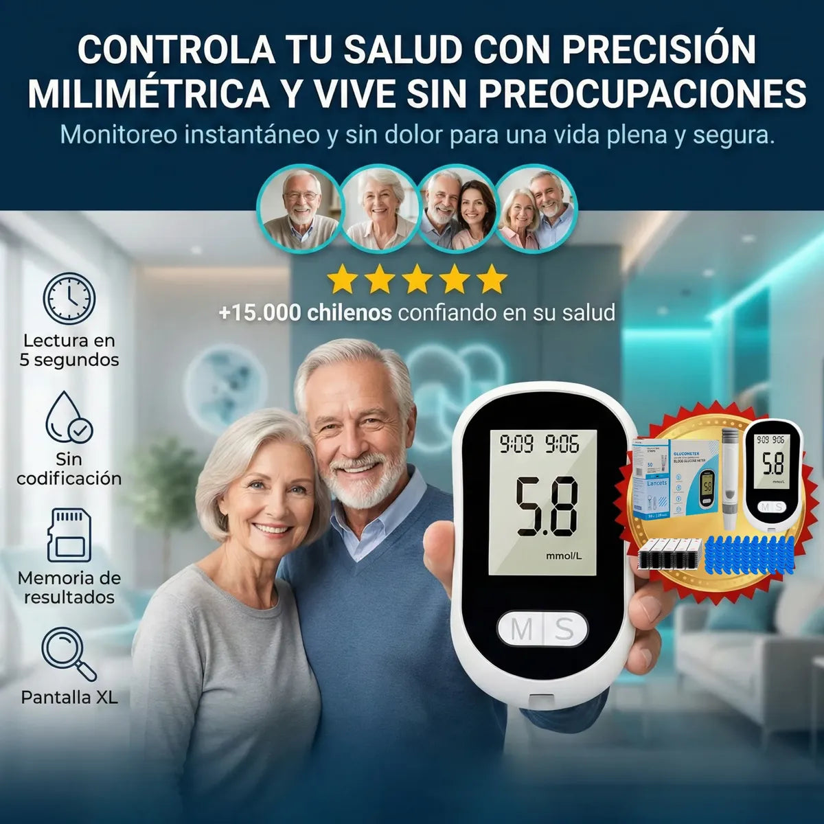 Glucometro Digital | Medición Rápida y Precisa de Glucosa