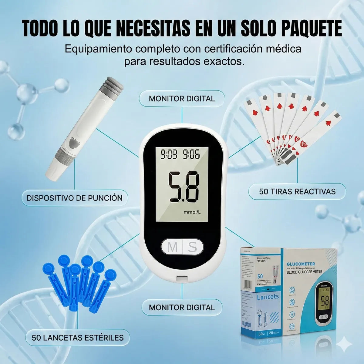 Glucometro Digital | Medición Rápida y Precisa de Glucosa