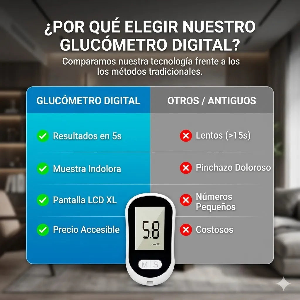 Glucometro Digital | Medición Rápida y Precisa de Glucosa