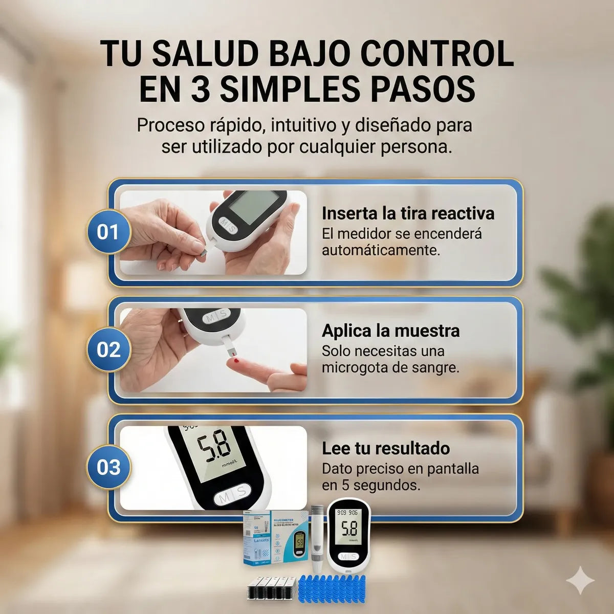 Glucometro Digital | Medición Rápida y Precisa de Glucosa