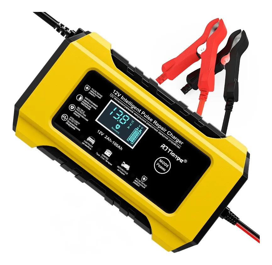 Cargador de Baterías 12V con Pantalla LCD | Carga Segura y Automática