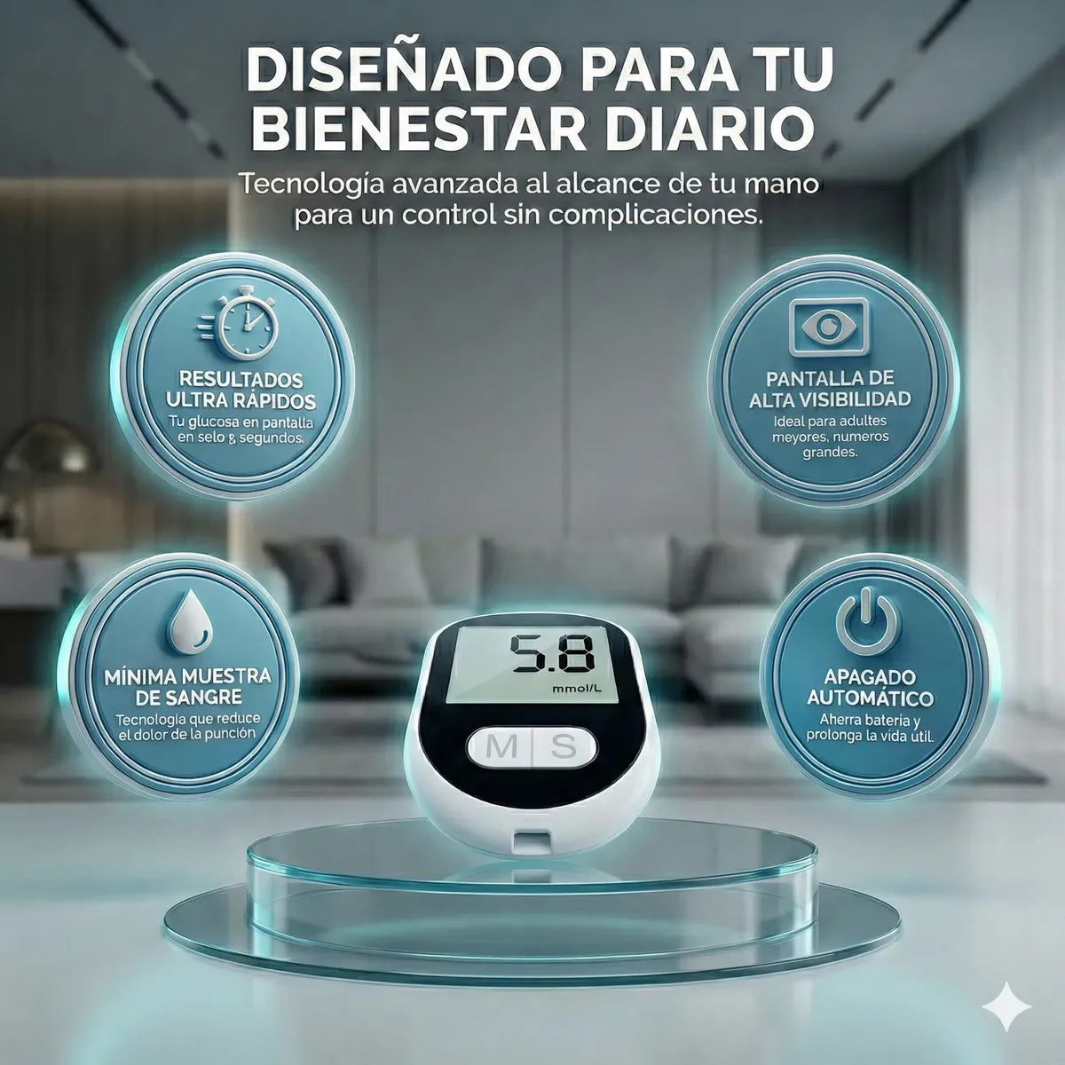 Glucometro Digital | Medición Rápida y Precisa de Glucosa