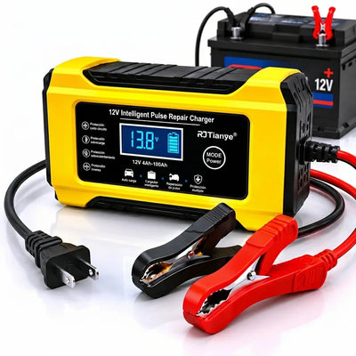 Cargador de Baterías 12V con Pantalla LCD | Carga Segura y Automática