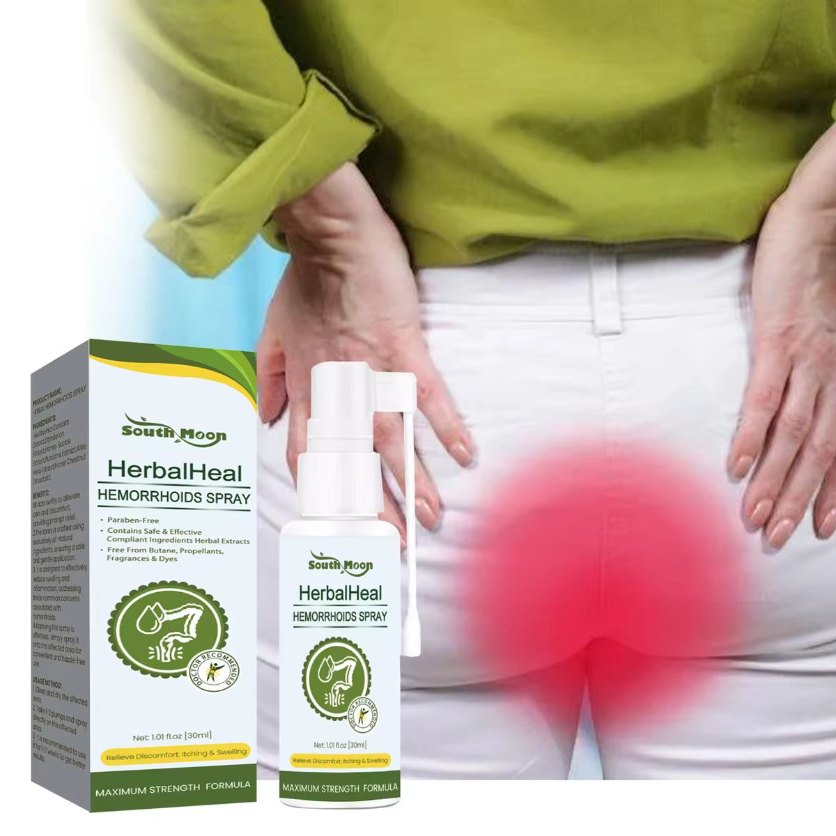 Spray Natural para Alivio de Hemorroides - a base de hierbas