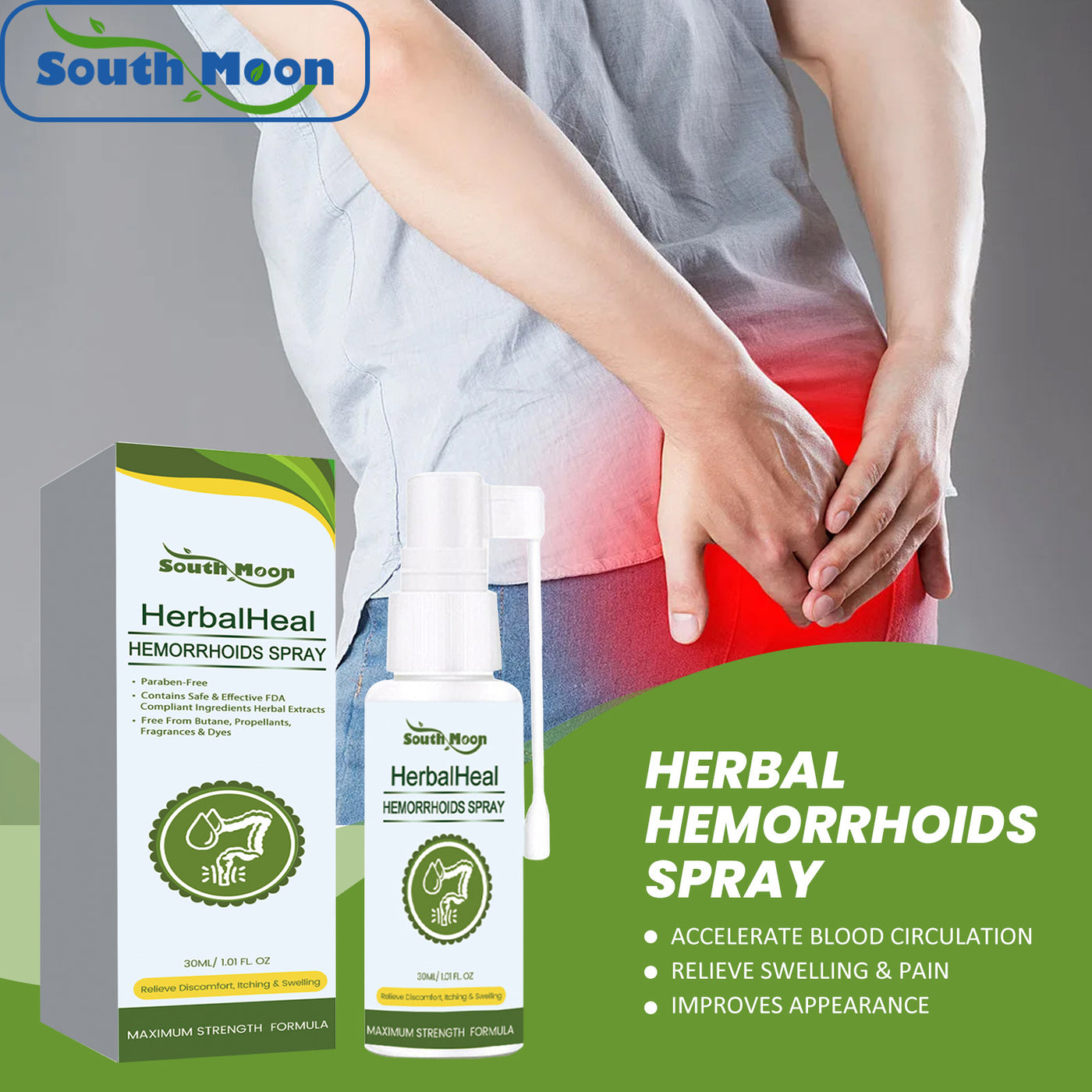 Spray Natural para Alivio de Hemorroides - a base de hierbas