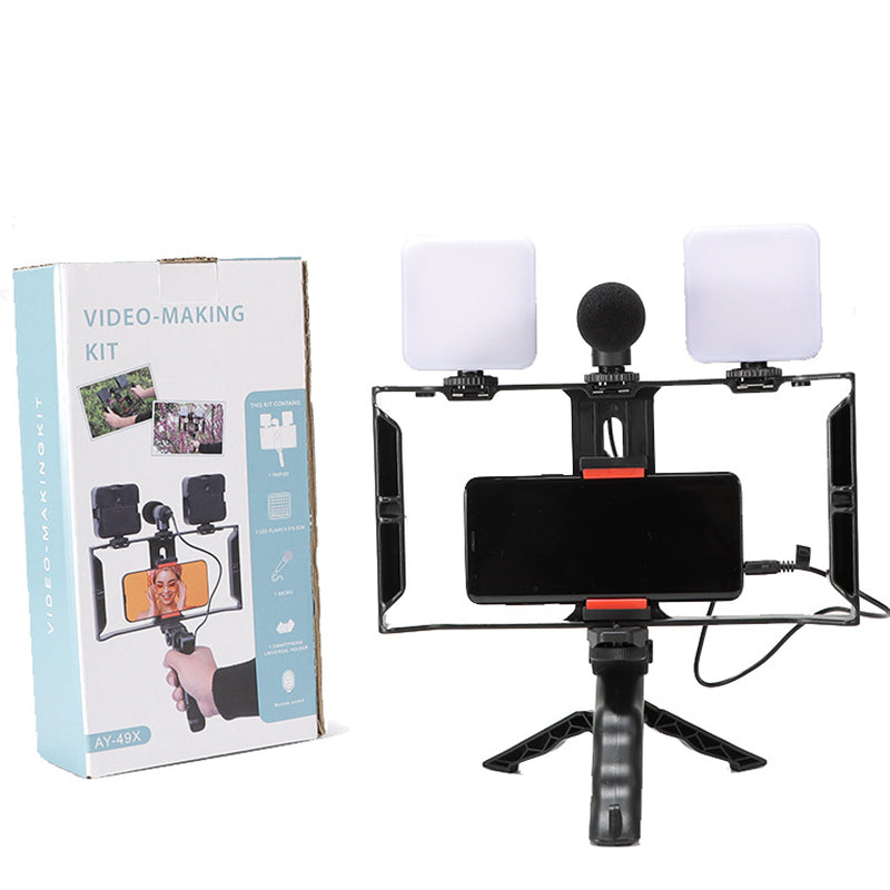 Kit de Creación de Contenido | Luz, Micrófono y Trípode Todo en Uno [AY-49X]
