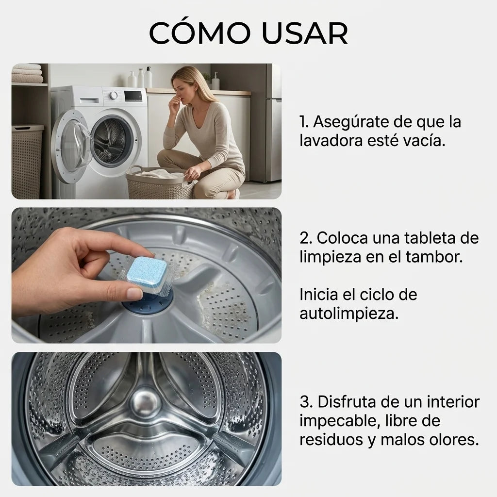 Pastillas Limpiadoras para Lavadora | Limpieza Fácil del Tambor