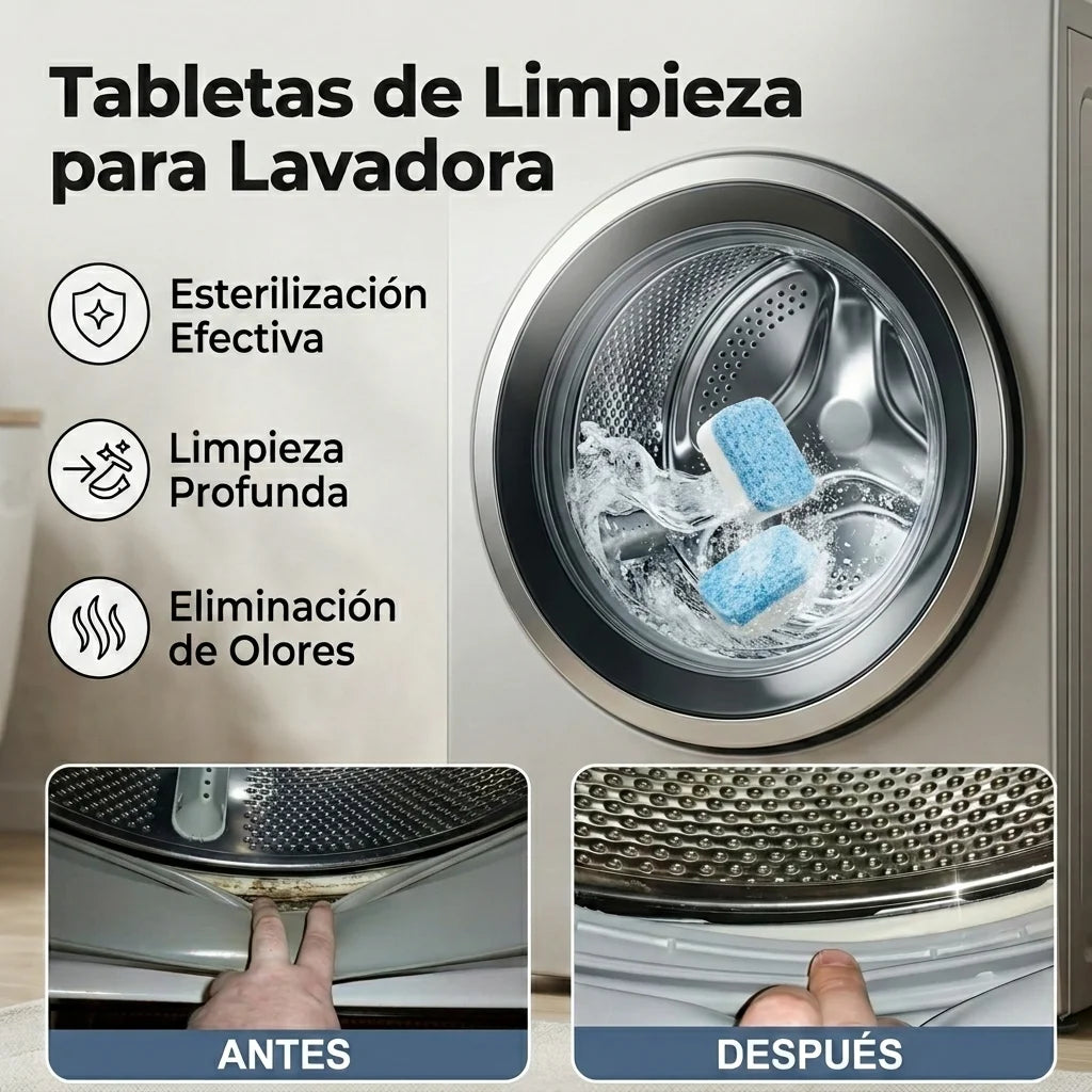 Pastillas Limpiadoras para Lavadora | Limpieza Fácil del Tambor
