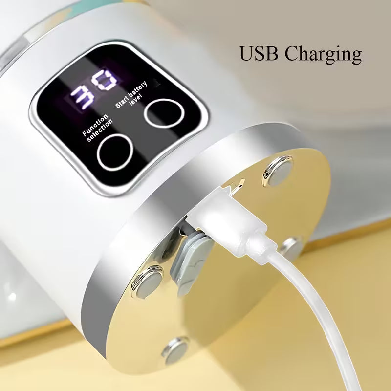 Licuadora Portátil Recargable 450 ml | Prepara Batidos Donde Quieras - 12 Cuchillas y Pantalla Digital