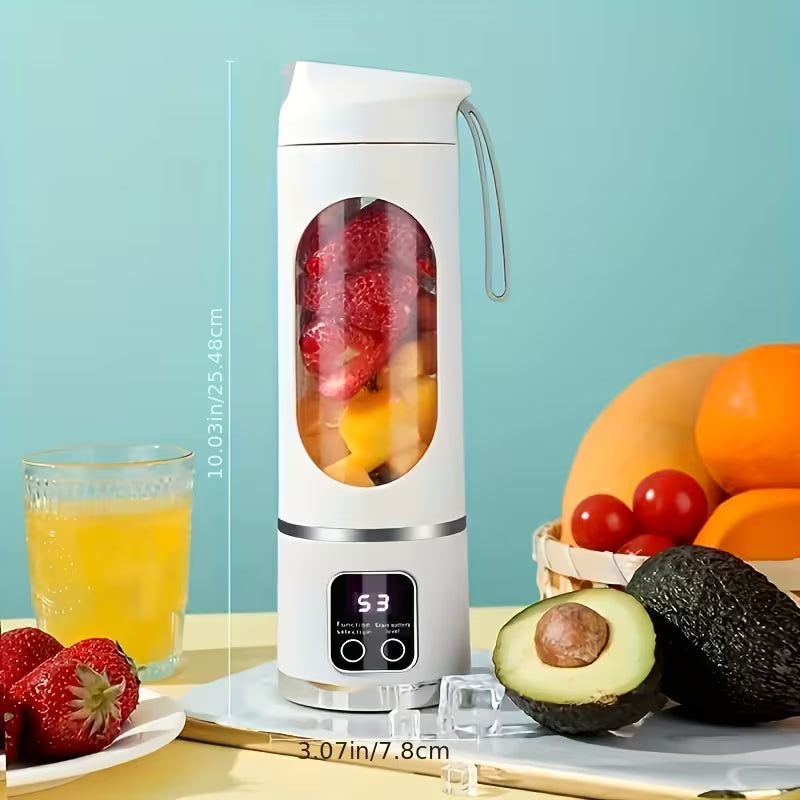 Licuadora Portátil Recargable 450 ml | Prepara Batidos Donde Quieras - 12 Cuchillas y Pantalla Digital