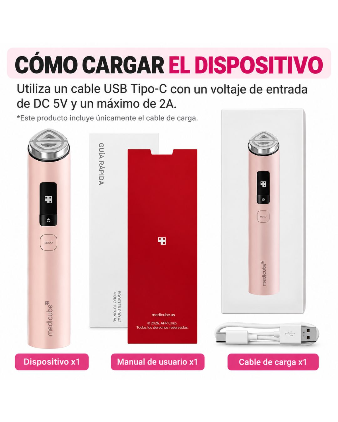 Masajeador Facial LED 8 en 1 Recargable | Rutina de Cuidado Tipo Spa en Casa