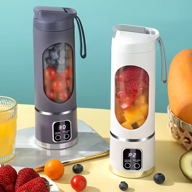 Licuadora Portátil Recargable 450 ml | Prepara Batidos Donde Quieras - 12 Cuchillas y Pantalla Digital