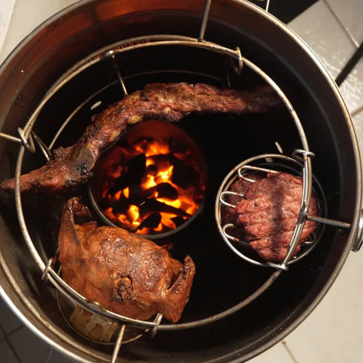 Barril Asador Compacto Grande | Parrilladas Jugosas y Fáciles
