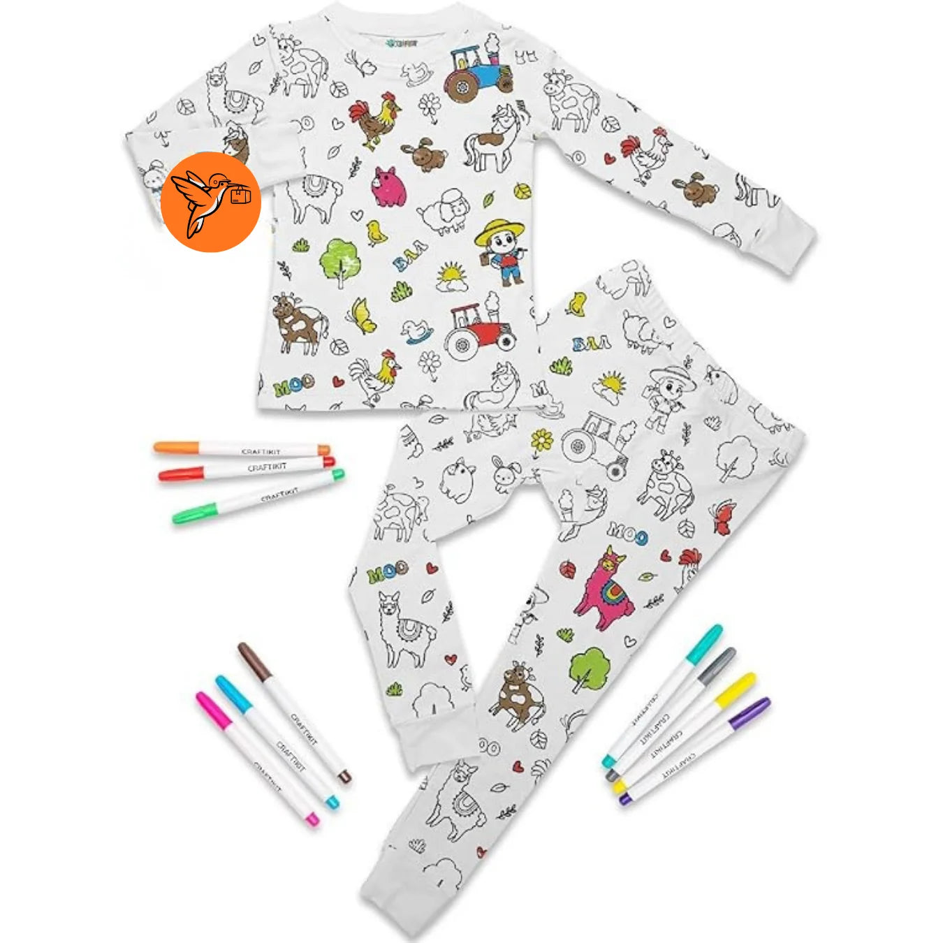 Pijama Coloreable para Niños | Diversión Creativa Antes de Dormir