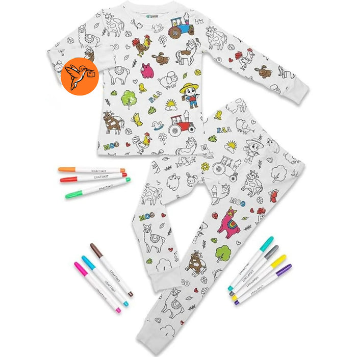 Pijama Coloreable para Niños | Diversión Creativa Antes de Dormir