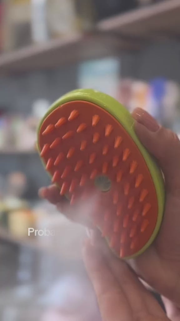 CEPILLO REMOVEDOR DE PELO PARA MASCOTAS CON VAPOR