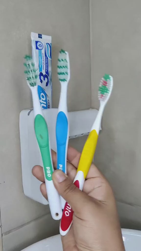 Dispensador de Pasta de Dientes + Soporte para Cepillos