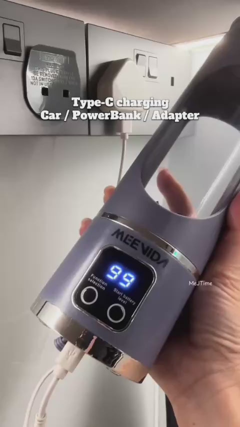 Licuadora Portátil Recargable 450 ml | Prepara Batidos Donde Quieras - 12 Cuchillas y Pantalla Digital