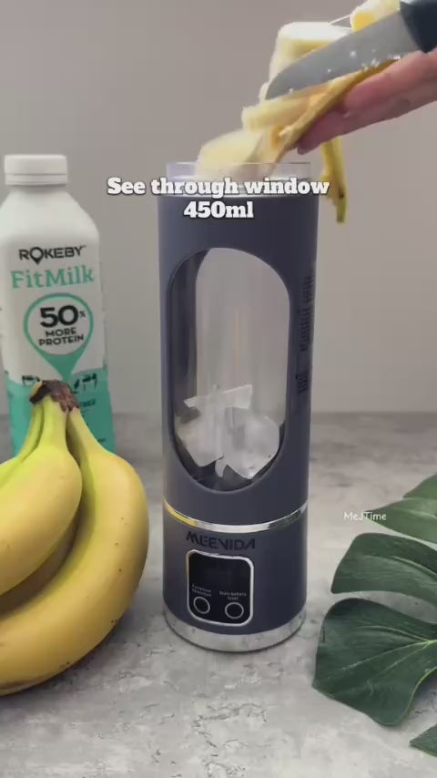 Licuadora Portátil Recargable 450 ml | Prepara Batidos Donde Quieras - 12 Cuchillas y Pantalla Digital
