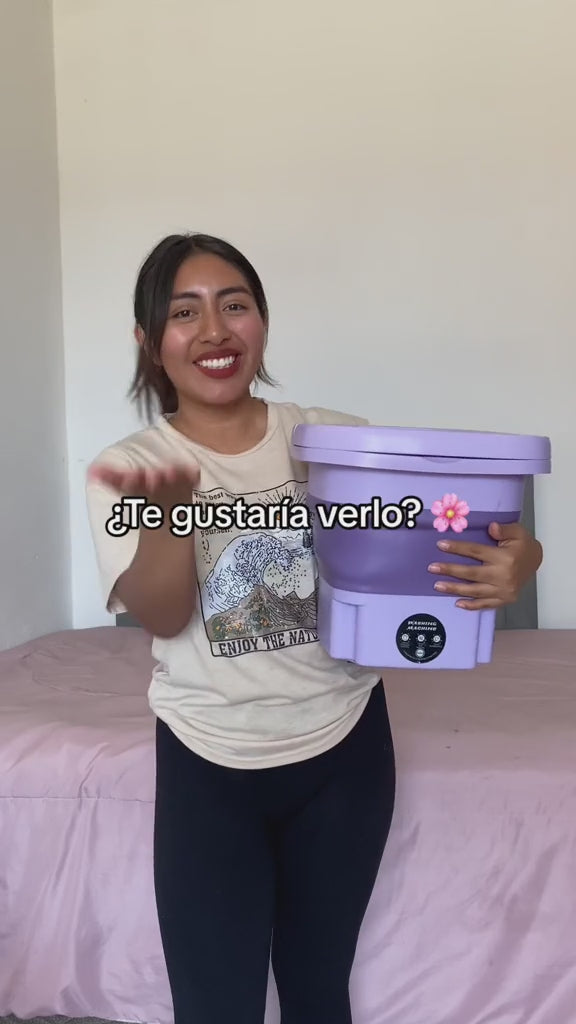 Mini Lavadora Plegable 9L | Lava tu Ropa Fácil en Cualquier Lugar