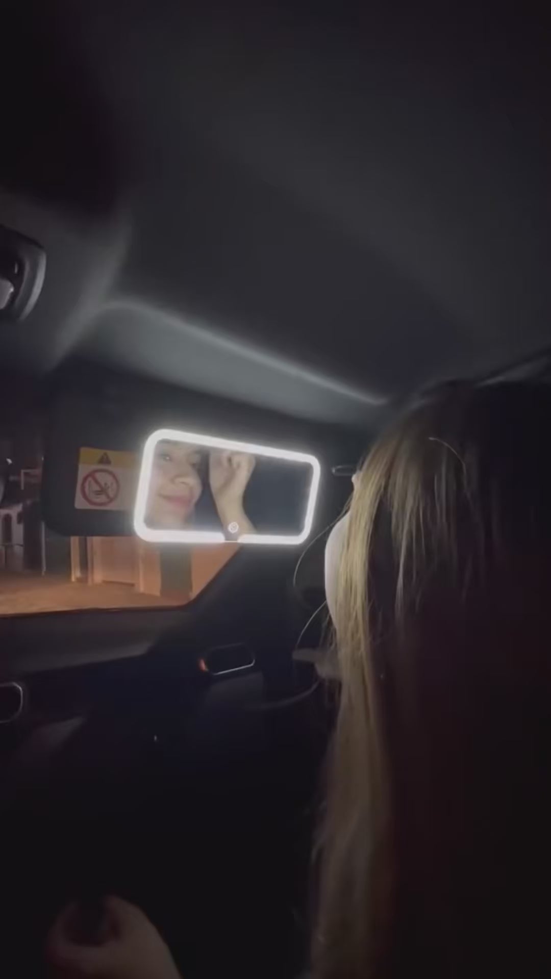 Espejo de Maquillaje para Auto con Luz LED
