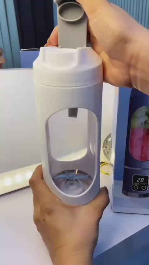 Licuadora Portátil Recargable 450 ml | Prepara Batidos Donde Quieras - 12 Cuchillas y Pantalla Digital